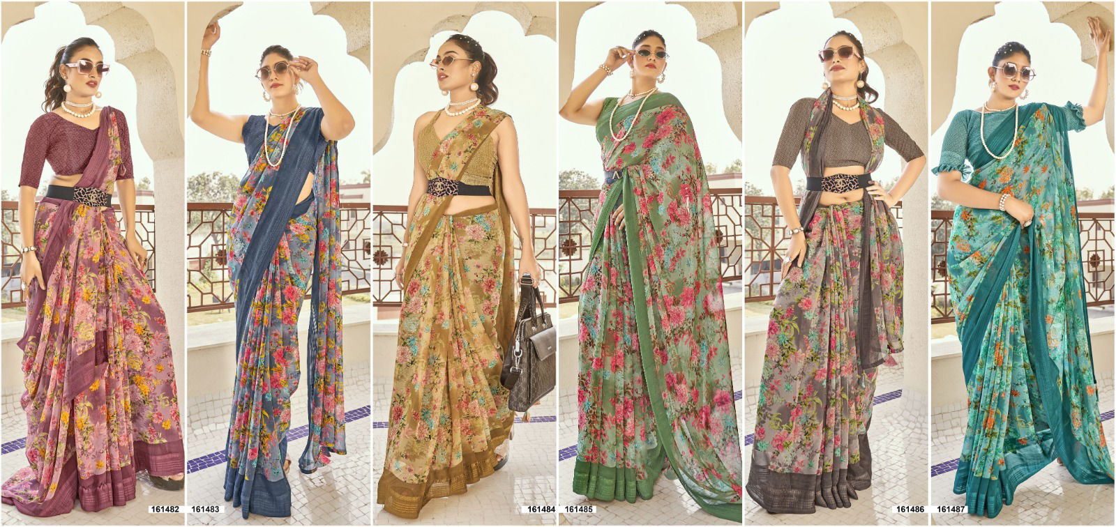 Nityansha Vol 4 By Vallabhi Georgette Printed Sarees Exporters In India